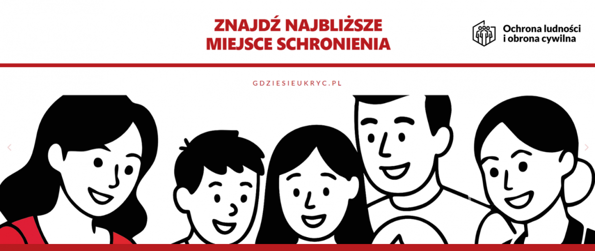 Znajdź najbliższe miejsce do schronienia przykładowa grafika